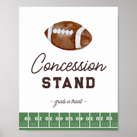 Poster Football garçon 1er anniversaire Concession Stand (Devant)