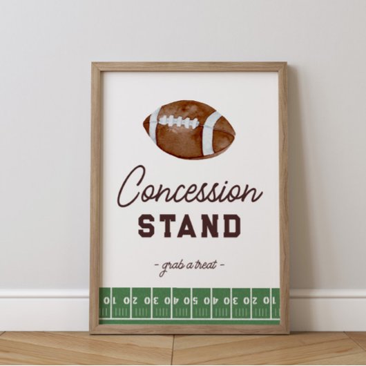 Poster Football garçon 1er anniversaire Concession Stand