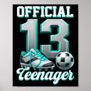 Poster Football Garçon Anniversaire 13 Ans Treize Officie