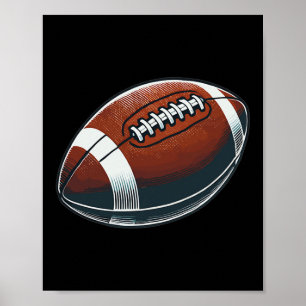 Poster Football - Joueur Fan Jeu Quartier-back Runni