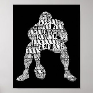Poster Football Lineman Football Américain Homme Enfants 