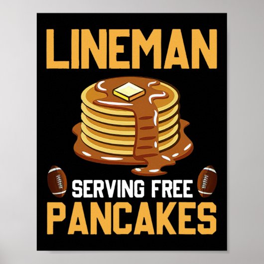 Poster Football Lineman Servant Des Pancakes Daily Offens (Devant)