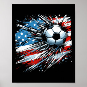 Poster Football Ll 4 Juillet Garçons Drapeau Américain Pa