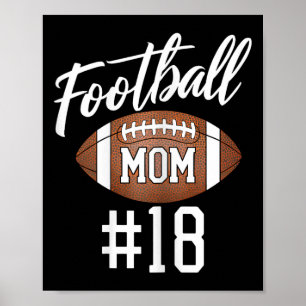 Poster Football Maman #18 Drôle Mère Femme Touchdown Girl