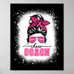 Poster Football Messy Bun Maman Cheval Entraîneur Cancer