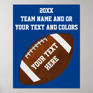 Poster Football met Jouw tekst en Team COLORS