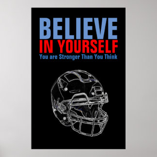 Poster Football motivationnel Croyez en vous-même Citatio