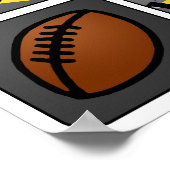 Poster Football noir (Coin)