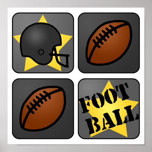 Poster Football noir (Devant)