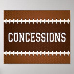Poster Football Party CONCESSIONS Sign Print