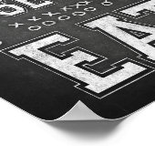 Poster Football Party PRÊT SET EAT Sign Chalk Imprimer (Coin)