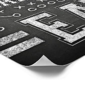 Poster Football Party PRÊT SET EAT Sign Chalk Imprimer (Coin)