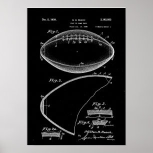 Poster Football Patent Art, American Football Patent, Foo