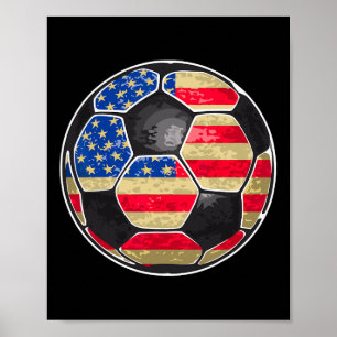 Poster Football Patriotique Ll Drapeau Usa