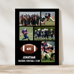 Poster Football personnalisé 5 Photo Collage Nom de l'équ<br><div class="desc">Cette affiche de football personnalisée comprend vos 5 photos, le nom du joueur de football, le numéro de maillot et le nom de l'équipe. Personnalisez avec des plans d'action, une photo d'équipe, etc. Modifiez facilement la couleur de l'arrière - plan pour qu'elle corresponde aux couleurs de votre équipe - cliquez...</div>