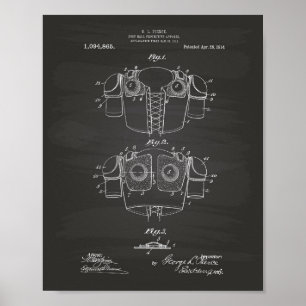 Poster Football Protective 1914 Patent Art Chalkboard