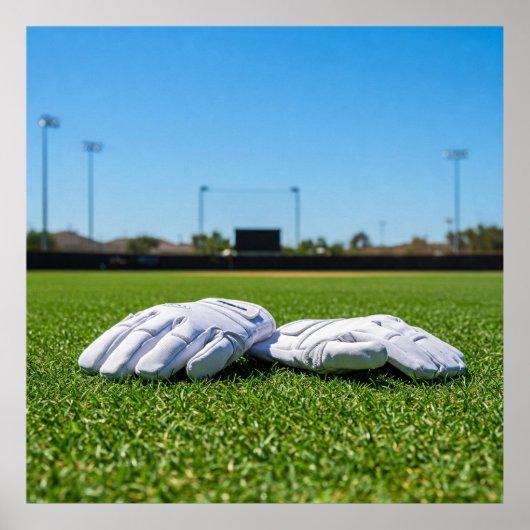 Poster Football Receiver Gloves on Turf Field (Devant)