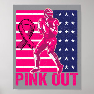 Poster Football rose pour la sensibilisation au cancer du