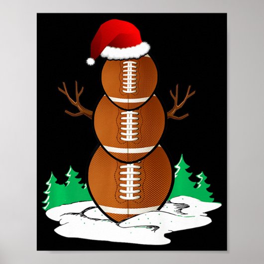 Poster Football Snowman Balls Noël Pyjama cadeaux Hommes (Devant)