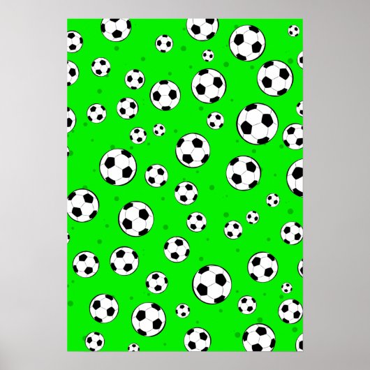 Poster Football / Soccer Ball Seamless Pattern  (Devant)