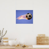 Poster Football sur flamme (Cuisine)
