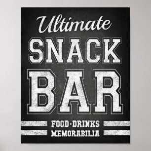 Poster Football ULTIMATE SNACK BAR Sign Chalk Print