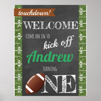 Poster Football Welcome Sign - Birthday Party Chalkboard