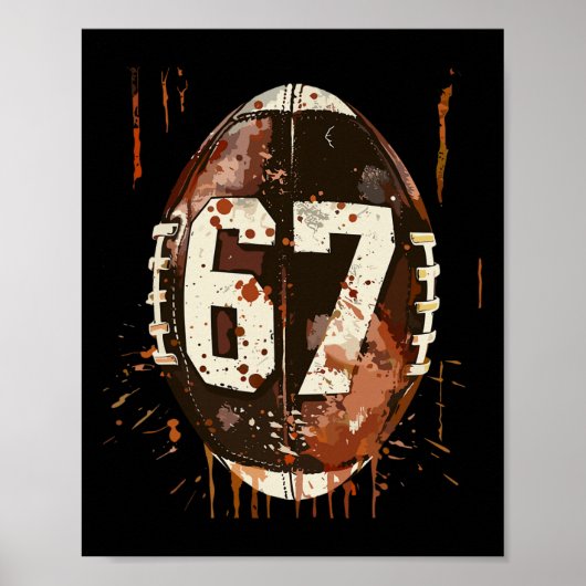 Poster Footbyll 67 Six Seven Alpha Slang 6 7 Meme Kids Te (Devant)