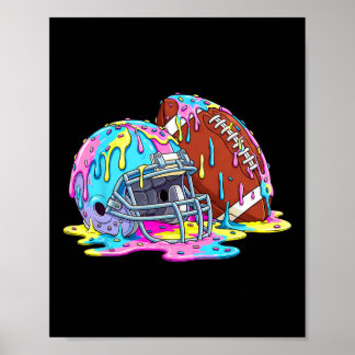 Poster Footll Helmet Drip For Boys Kids Youth Dripping Ic
