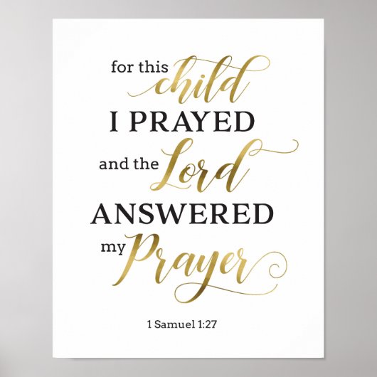 Poster For This Child I Prayed Art Print (Devant)