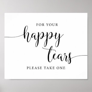 Poster For Your Happy Tears Rustic Wedding Tissues Sign