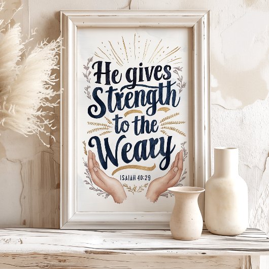 Poster Force aux larmes : Ésaïe 40:29 Imprimer