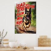 Poster Force berger allemande et coeur (Cuisine)