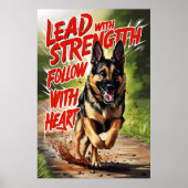 Poster Force berger allemande et coeur (Devant)