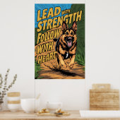 Poster Force berger allemande et coeur (Cuisine)