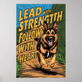 Poster Force berger allemande et coeur (Devant)