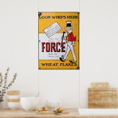 Poster Force Blé Flakes, enamel vintage signe. (Cuisine)