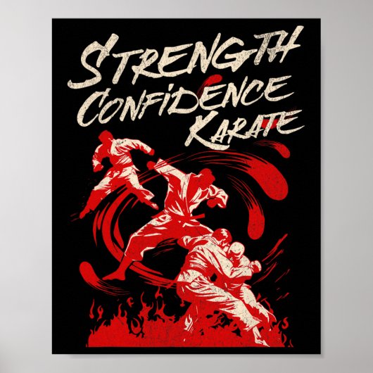Poster Force Confiance Karaté Esprit de Combat Martial (Devant)