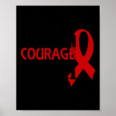 Poster Force Courage Foi Sang Cancer Maladie cardiaque (Devant)