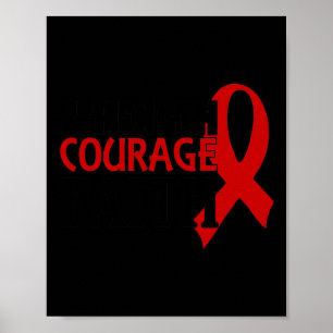 Poster Force Courage Foi Sang Cancer Maladie cardiaque