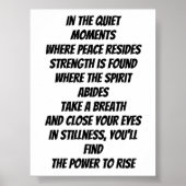 Poster Force dans Stillness inspiration mini poème (Devant)