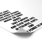 Poster Force dans Stillness inspiration mini poème (Coin)