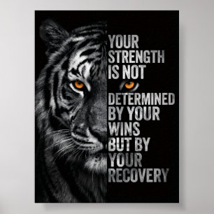Poster Force du Tigre Féroce et Récupération Motivationne