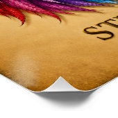 Poster Force et grâce inspirants - Art abstrait de lion (Coin)