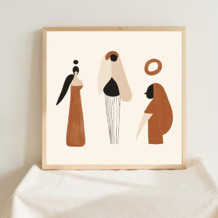 Poster Force Silencieuse – Ligne d'art abstrait féminin I