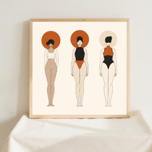 Poster Force silencieuse – Ligne d'art abstrait féminin V