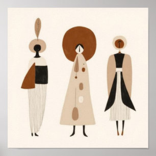 Poster Force Silencieuse – Ligne d'Art Féminin Abstrait
