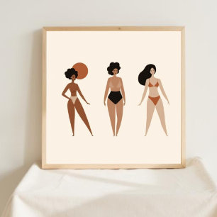 Poster Force Silencieuse – Ligne d'Art Féminin Abstrait X