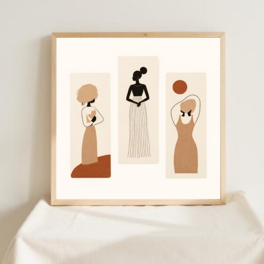 Poster Force Tranquille – Ligne d'art abstrait féminin I