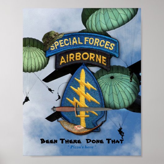 Poster forces spéciales green berets sf lrrp lrps recon (Devant)